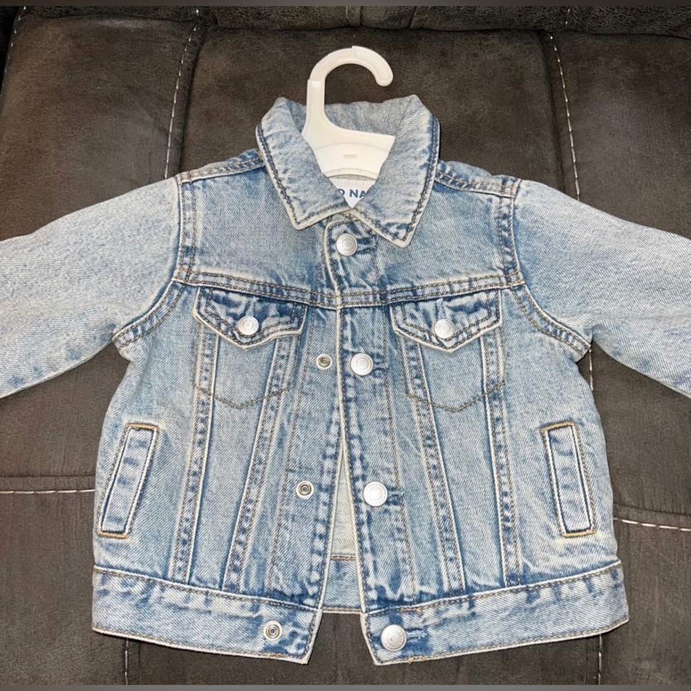 Toddler jean jacket with Mickey Mouse on back